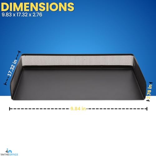 1InTheOffice Side Load Letter Tray Stackable, Black Mesh Tray Legal Size, "2 Pack" - Image 4