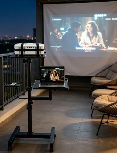 KOOV 2 Shelves Projector Stand, Max 47" Height Adjustable Laptop Stand - Image 7