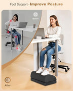 Beleduc Heated Foot Rest Under Desk at Work,Ergonomic Under Desk Foot Stool - Image 2