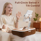 Tablet Pillow Stand with Snack Bowl, 360° Rotating Laptop Lap Desk for 4.7-13" Kindle/Tablet/Phone, 11-15" Laptop, Pillow Kindle Holder for Hands-Free Reading in Bed, Couch,Floor -Brown - Image 6