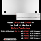 MEEgoodo for M5/M4/M3/M2 MacBook Air 15 inch Case 2026 2025 2024 2023, Case Fit Model (A3448/A3241/A3114/A2941) for MacBook Air 15.3 inch, Drawn Golden Floral - Image 2