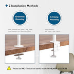 BONTEC Dual Monitor Desk Mount, 13-27 Inch, 22lbs, VESA 75x75/100x100,White - Image 6