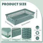 Wenqik Set of 12 Small Plastic Baskets for Organizing, Green - Image 2