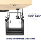 VIVO Black Clamp-on 16 in Fabric Cable Management Tray, DESK-AC16F-C - Image 6