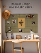 Fluxynara Felt Bulletin Board & Cork Board Alternative, Olive Green - Image 5