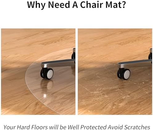 WASJOYE Office Chair Mat for Hardwood Floors, 36 Inch PVC Round Floor Mat - Image 5