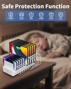 100W Charging Station for Multiple Devices, 10-Port USB Fast Charger, White - Image 4