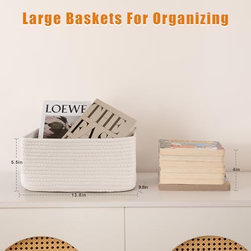 OIAHOMY 4 PACK 12L Storage Baskets for Organizing Storage Bins White - Image 3