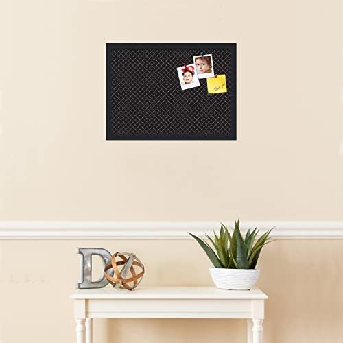 PinPix 21x15 inch Cork Bulletin Board. This Decorative Framed Pin Board Comes with Diamond Pattern in Black Design and Satin Black. Ideal for Home, Office Decor or School (PinPix-120) - Image 3