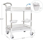 Medical Trolley Cart Mobile Utility Cart with Wheels 220 Lbs Load - Image 2