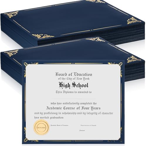 Fainne Certificate Holder Foil Border Bulk 8.5 x 11 Inch,130 Pcs by Fainne