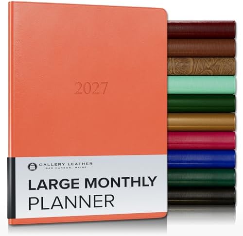 Gallery Leather Large Monthly Planner 2026-2027 Caribbean Sunset by GalleryLeather