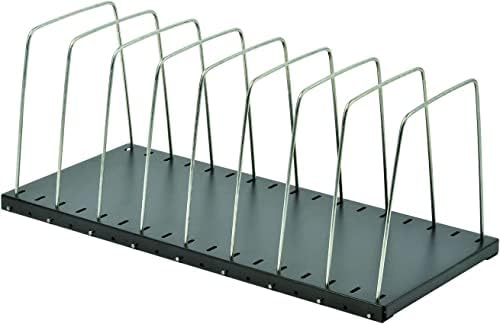 MMF Industries STEELMASTER Adjustable Desk File Organizer Rack | 8 Compartments | Wire Dividers | Black | Scratch & Chip-Resistant Finish | Non-slip Padded Feet | Office Organization - Image 3