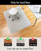 BARoyal Office Chair Mat for Hardwood Floor Under Desk Computer Rolling Chair Mat for Wood/Tile Floor Heavy Duty PVC Plastic Hard Floor Protector 36" x 48"(Ivory) - Image 3