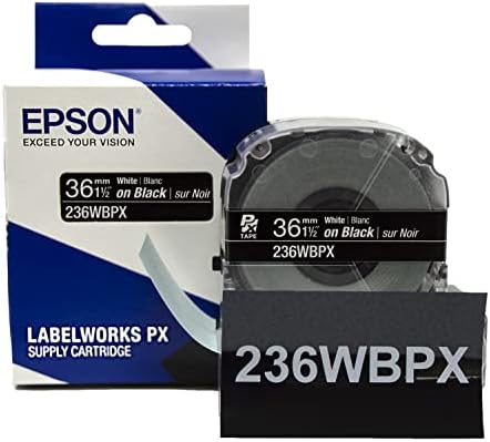 Epson LABELWORKS 236WBPX Label Tape - White on Black - 1.5" (36mm), 30ft - Image 5