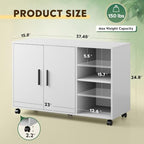 DEVAISE Office File Cabinet, Rolling Printer Stand, White - Image 3