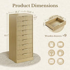 9 Drawer File Cabinet for Home Office, Natural Walnut - Image 2