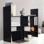 Briwooody Expandable Dorm Desk Hutch Adjustable Desktop Bookshelf,Black - Image 2