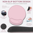 Mouse Pad Desk Pad Protector, Keyboard Wrist Rest + Mouse Pad Wrist Rest +Coaster, Large Gaming Pad for Computer Keyboard Laptop, XXL Desk Mat Writing Pad for Office and Home, Pink - Image 5