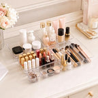 81 PCS Clear Plastic Drawer Organizer Set 4 Sizes Desk Divider Storage Bin - Image 4