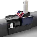 KindGa Couch Cup Holder - Silicone Sofa Armrest Organizer Couch Caddy Black by KindGa