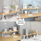 Desktop Clip-On Shelving Unit, 47in Single-Tier Overhead - Image 5