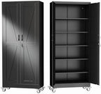 GAIOUS 74.8" Tall Metal Storage Cabinet with Lock and Wheels, File Cabinet by GAIOUS