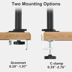 WALI Tall Dual Monitor Desk Mount for 13-33 inch Screens, 19.8 lbs per Arm - Image 6