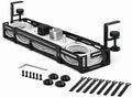 Expandable Under Desk Cable Management Tray, Expandable 15.7”–27.6”, No Drill Metal Cable Organizer with Clamp Mount for Standing Desk, Office & Home Desk (Black by Unknown