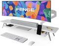 Fenge Dual Monitor Stand Riser, Wooden Desk Shelf with 2-Tier Storage by Fenge