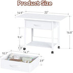 Printer Stand with Locking Wheels, 2-Tier Printer Table with Fabric Drawer, Under Desk Rolling Table Cart for Home Office, Fit Fax Machine Scanner, White - Image 6