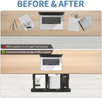 Under Desk Mounted Sliding Drawer to pull out, Attachable Desk Pencil Drawer Ball-Bearing Slides (Black) - Image 7