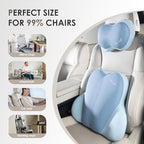 FLORICH Lumbar Support with Car headrest Back Pillow for Chairs Headrest Pillow for Car Ergonomic Ultrathick Memory Foam Back Pillow for Office Chair (Blue) - Image 2