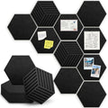 Hexagon Large Cork Bulletin Board Tiles, Peel and Stick Felt Wall Panels for Vision, Message Center, Picture and Prayer Board for Office, Dorm, Room and Desk Decor(Black) by faainit