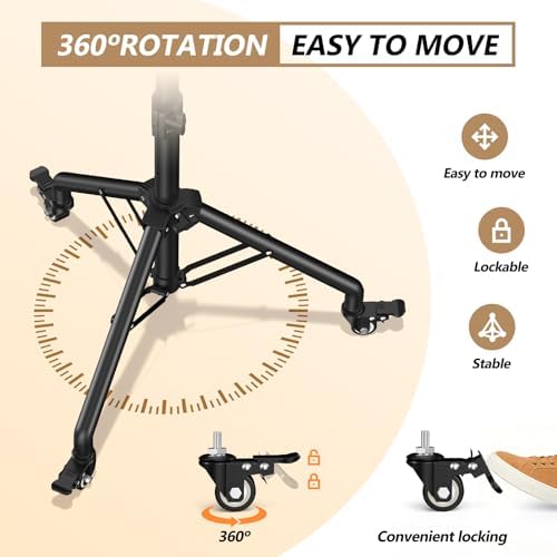 Facilife Projector Stand Tripod on Wheels, Adjustable Height 31-56 Inches, Laptop Tripod Stand Rolling, Heavy Duty Projector Tripod Metal Construction, Multifunctional for Office & Home (31-56 Inches) - Image 3