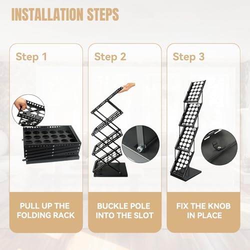 WEWLINE Foldable Magazine Rack, Floor-standing Brochure Display Stand - Image 4