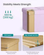 SONGMICS Foldable Storage Ottoman with Flipping Lid, 30 Inch Velvet Bench - Image 5