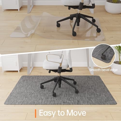 Office Chair Mat, 36" x 48" Computer Chair Mat for Hardwood Floor, Non-Curve Anti Slip Hard Floor Protector for Rolling Chair, PVC Mat Desk Rug for Home Office - Image 4
