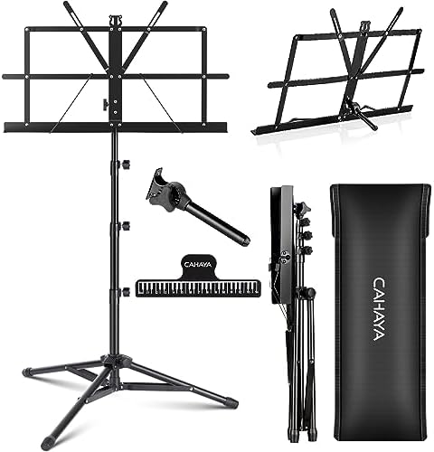 CAHAYA Portable Sheet Music Stand Adjustable Dual Use with Carrying Bag by CAHAYA