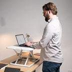 VIVO White 26 in Single Top Standing Desk Converter, DESK-V001JW - Image 6