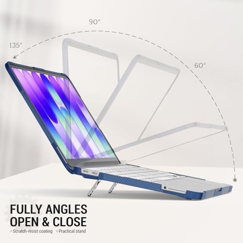 SEYMAC stock Case for MacBook Neo (A18 Pro) 2026 13 inch, Shock-Absorbing Protection with Folding Stand &Mouse Pad Case for MacBook Neo (A18 Pro) 2026 13 inch, Blue - Image 3