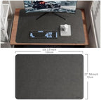 CENNBIE 39.4" x 27.5" Leather Desk Mat,Computer Mouse Pad XXL (Black) - Image 2