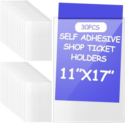 Outus 30 Pcs Self Adhesive Shop Ticket Holders, 11 x 17 Inch by Outus
