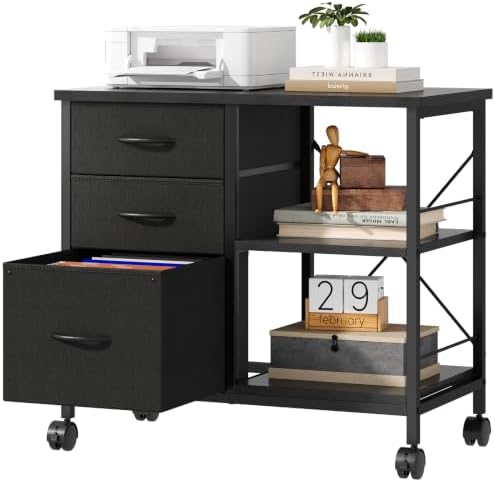 OLIXIS Mobile File Cabinet with 3 Drawers, Rolling Under Desk Storage by OLIXIS