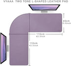 Vyaaa L-Shaped Gaming Mouse Pad, Corner Desk Mat, 43" x 43" x 15.7", Purple - Image 5