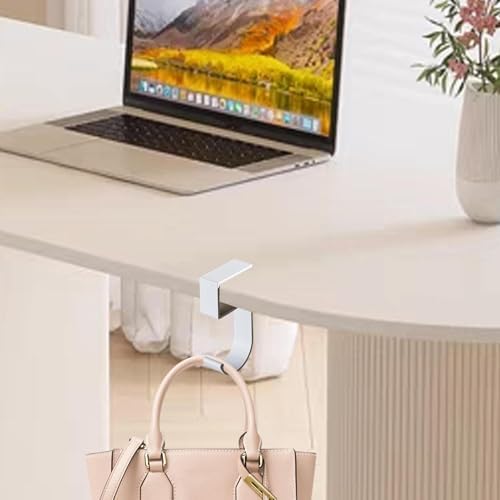 Coat Rack with Hooks Wallet Table - Metal Headphone Clamp,Aluminum Alloy Under Desk Shelf Headphone Holder - Image 4