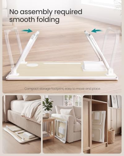 SONGMICS Foldable Lap Desk, Portable Bed Desk Table Tray w/Cup Holder Tray - Image 5