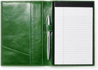 HISCOW Slim Leather Junior Padfolio, 5x8 Notepad Cover, Veg-Tanned Bosco by HISCOW