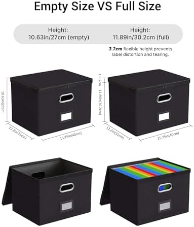 Oterri File Box Large 2-Pack Hanging Organizer for Letter/Legal-Size Folder - Image 3