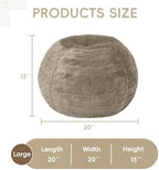 Hobestluk Stuffed Pouf Ottoman Footrest, Round Footstool,Large,Brown - Image 2